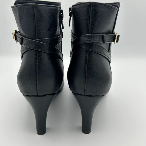 LifeStride Women's Black Ankle Boots 8M Side Zipper Pointed Toe - Picture 7 of 13